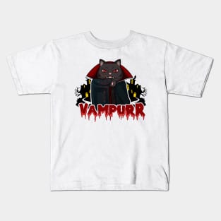 cat vampire halloween Kids T-Shirt